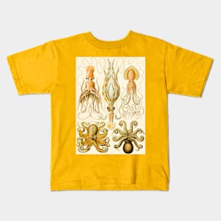 Vintage Underwater Octopus Illustration Kids T-Shirt